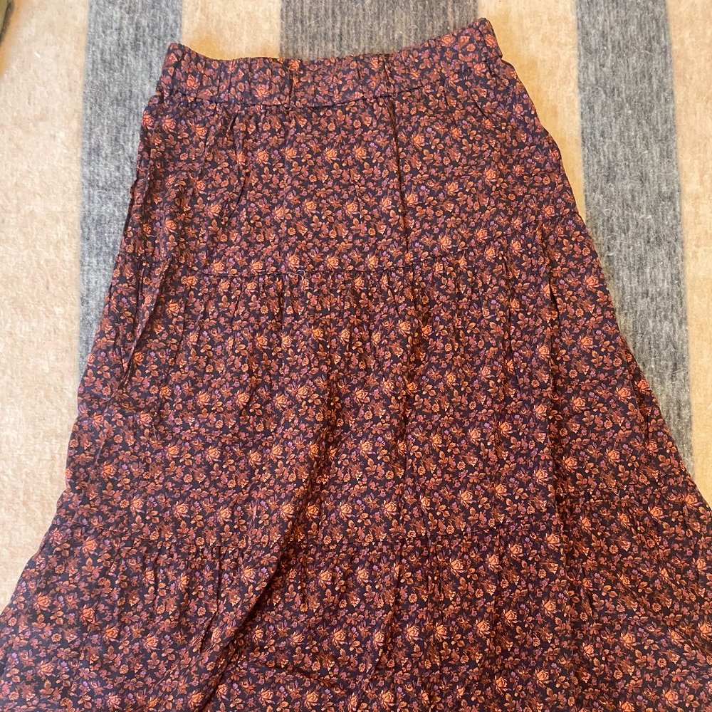 Madewell pull-on tiered maxi skirt in orchard floral